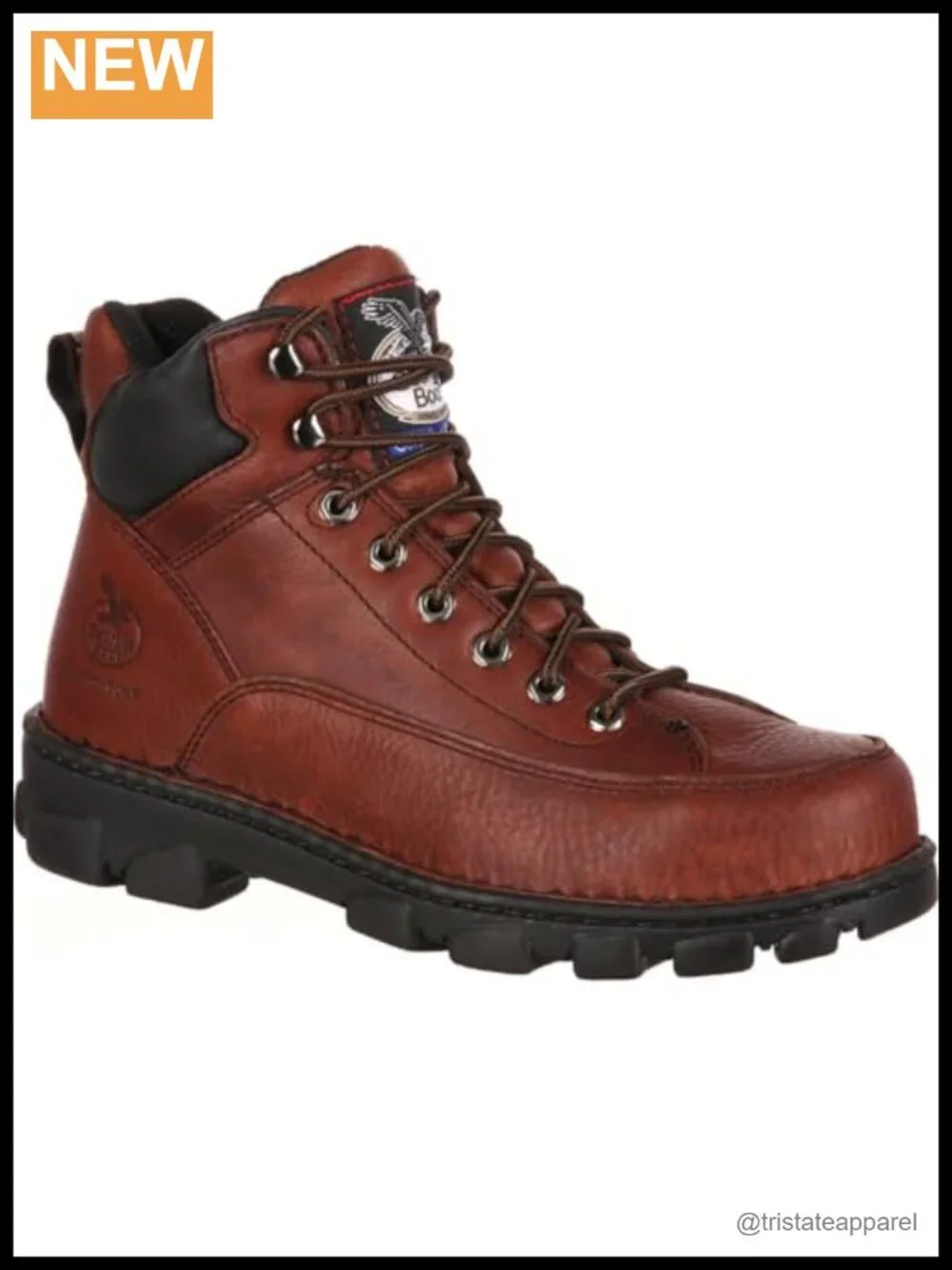 Steel Toe Work Boots, Leather & PU, Waterproof, Lace-Up, Roper Heel